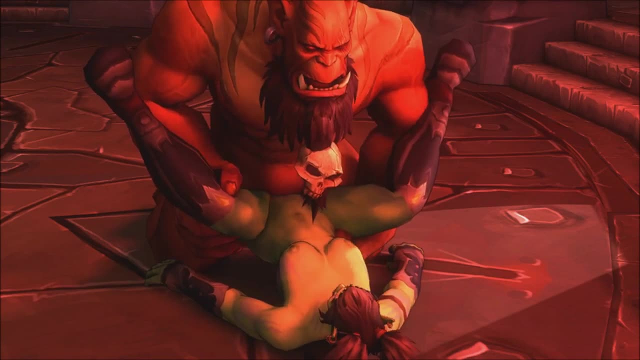 Горячий таурен из Warcraft трахает оркскую принцессу в классической позе до сладкой разрядки!